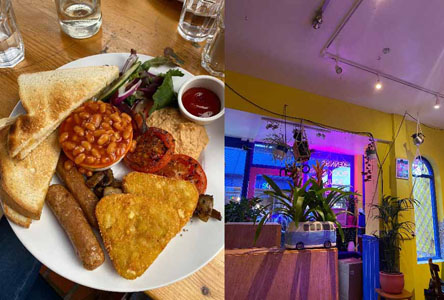 Food in a cafe in Brighton's North Laine